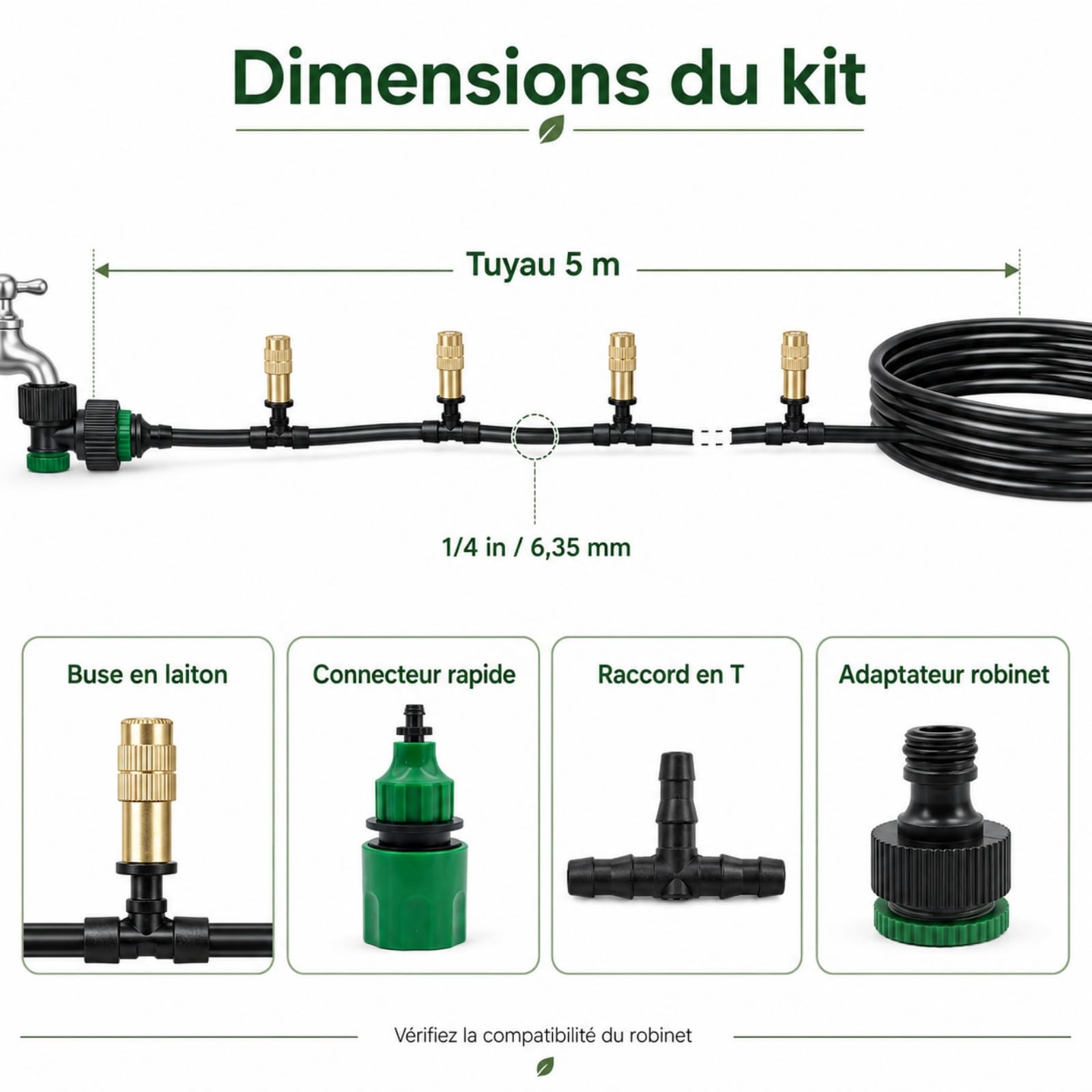 Brumisateur Terrasse et Brumisateur Exterieur Terrasse pour Jardin，25m | Brumisateur Eau Exterieur, Kit Brumisateur Terrasse et Brumisateur Extérieur pour Jardin Terrasse et Plantes en Pot