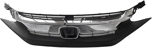 Miniatura 6 de Parachoques delantero parrilla superior negro W/cromo para 2016 2017 2018 2019 Honda Civic HO1212117