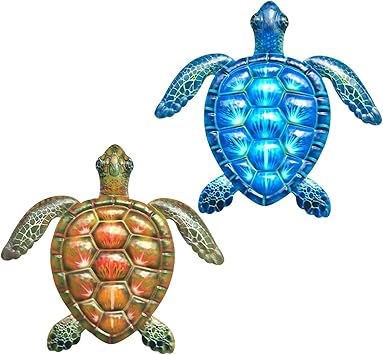 Hhgrowe 11.8 inches metal sea turtle wall decor indoor …