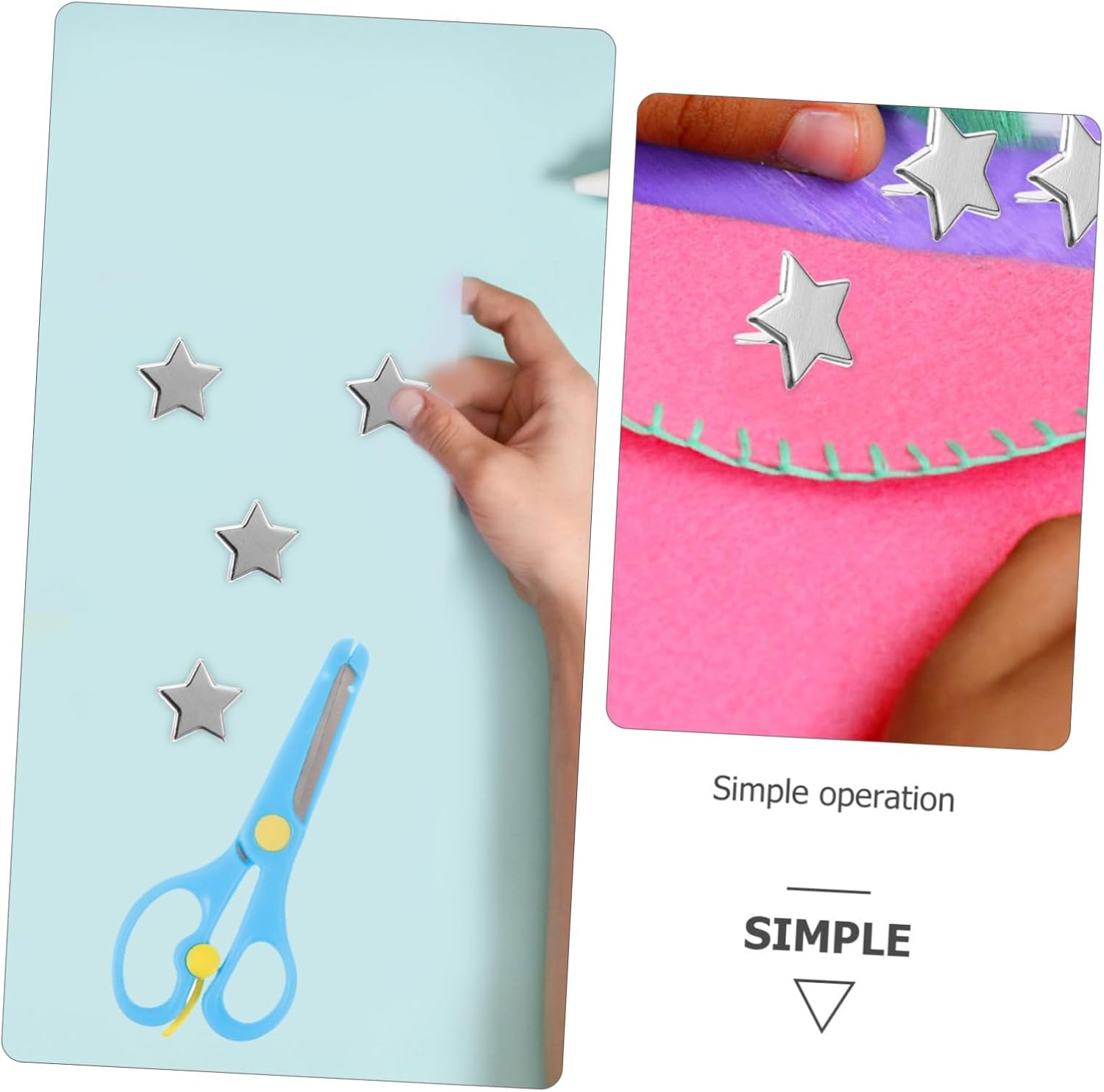 LOLIPPYY 100Pcs Star Mini Brads Metal Fasteners for DIY Crafts Durable Fasteners for Scrapbooking Greeting Cards and Decorative Projects