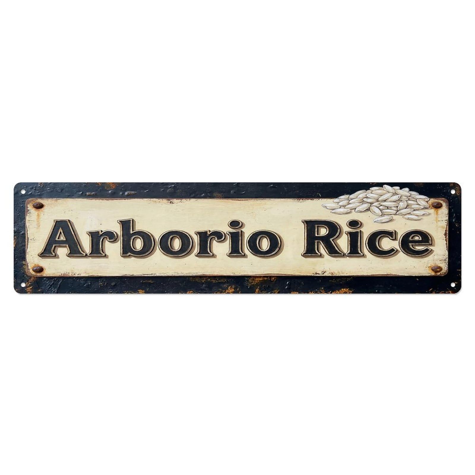 Vintage Arborio Rice Creamy Farmhouse Metal Tin Sign