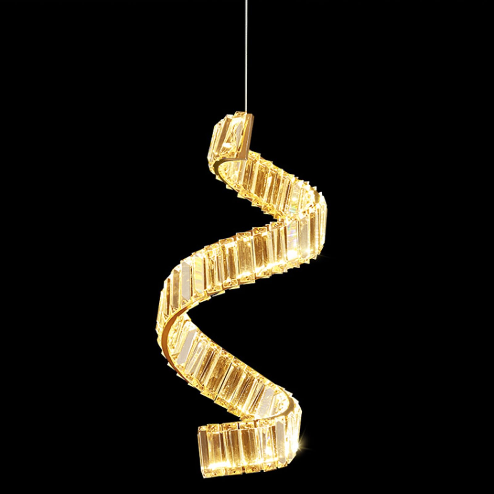 Chandelier cristal single head LED 36W dimmable pour îlot de cuisine