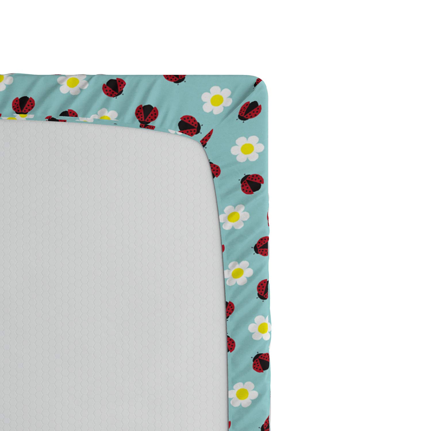 Lenzuolo Con Angoli ABAKUHAUS Coccinella – 90x200 Cm, Tasca Elastica Fino A 40 Cm, Morbida Microfibra, Verde E Rosso