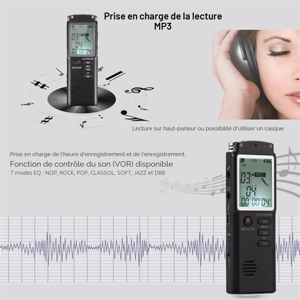 Ghost Hunting EVP Enregistreur Audio vocal Numérique 8 Go Équipement paranormal Spirit Boîte rechargeable Enregistreur portable Réduction du bruit