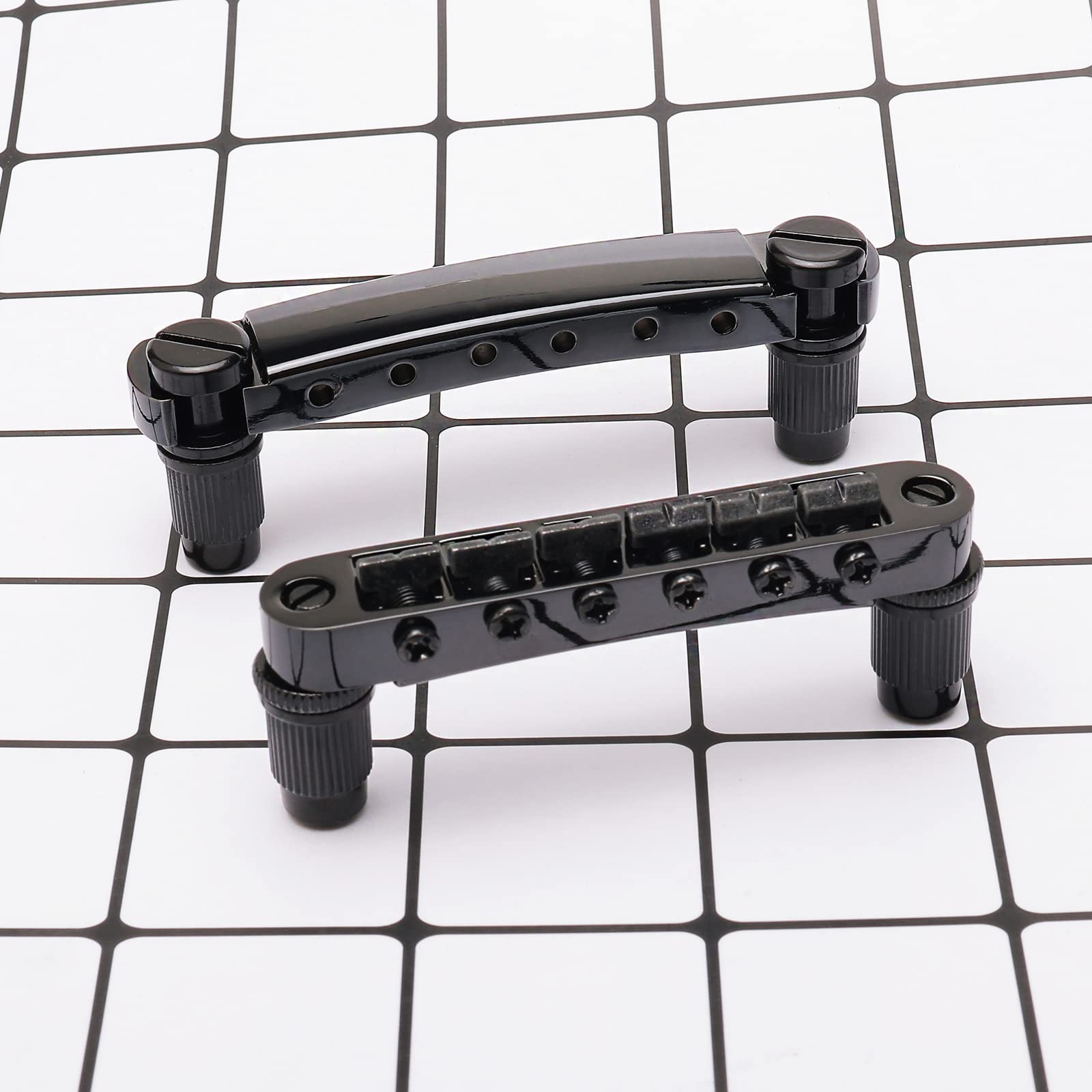 Jeu Chevalet Et Cordier Tune-O-Matic Pour Guitare électrique 6 Cordes - Noir - Avec Entretoises - Pour Remplacement Ou Upgrade - 4