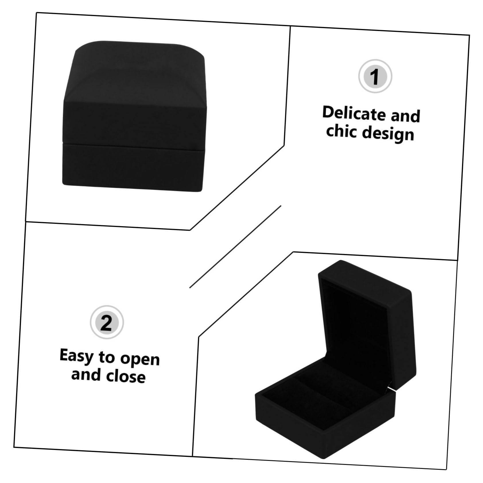 FRCOLOR Lot De 10 Boîtes À Bagues Pour Adolescents Présentoirs À Bijoux Étuis À Cartes LED Pour Bacs De Banque Couvercles Séparateurs Musicaux Organisateur En Velours Chargeur