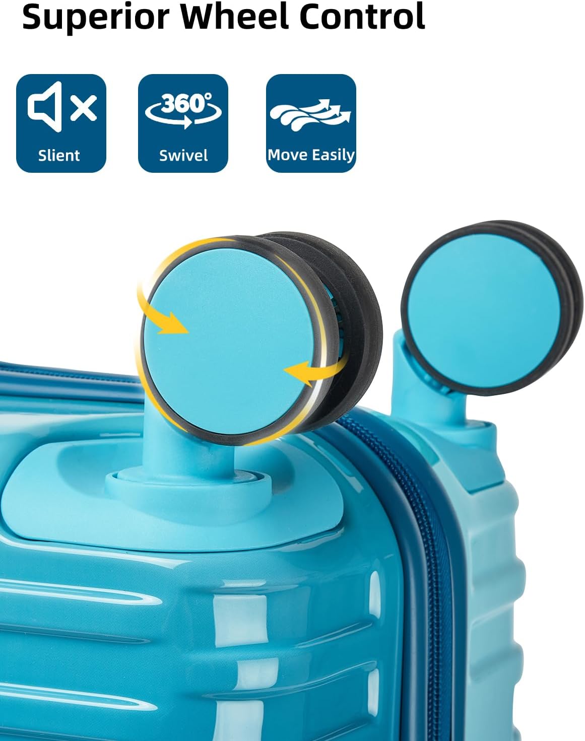 LARVENDER Carry on Luggage 22x14x9 Airline Approved, Expandable 20 Inch Hardside Suitcase with Wheels TSA Lock, PC+ABS Lightweight Carry on Suitcases for Women, Ocean Breeze (20/DB/TB) - Image 7