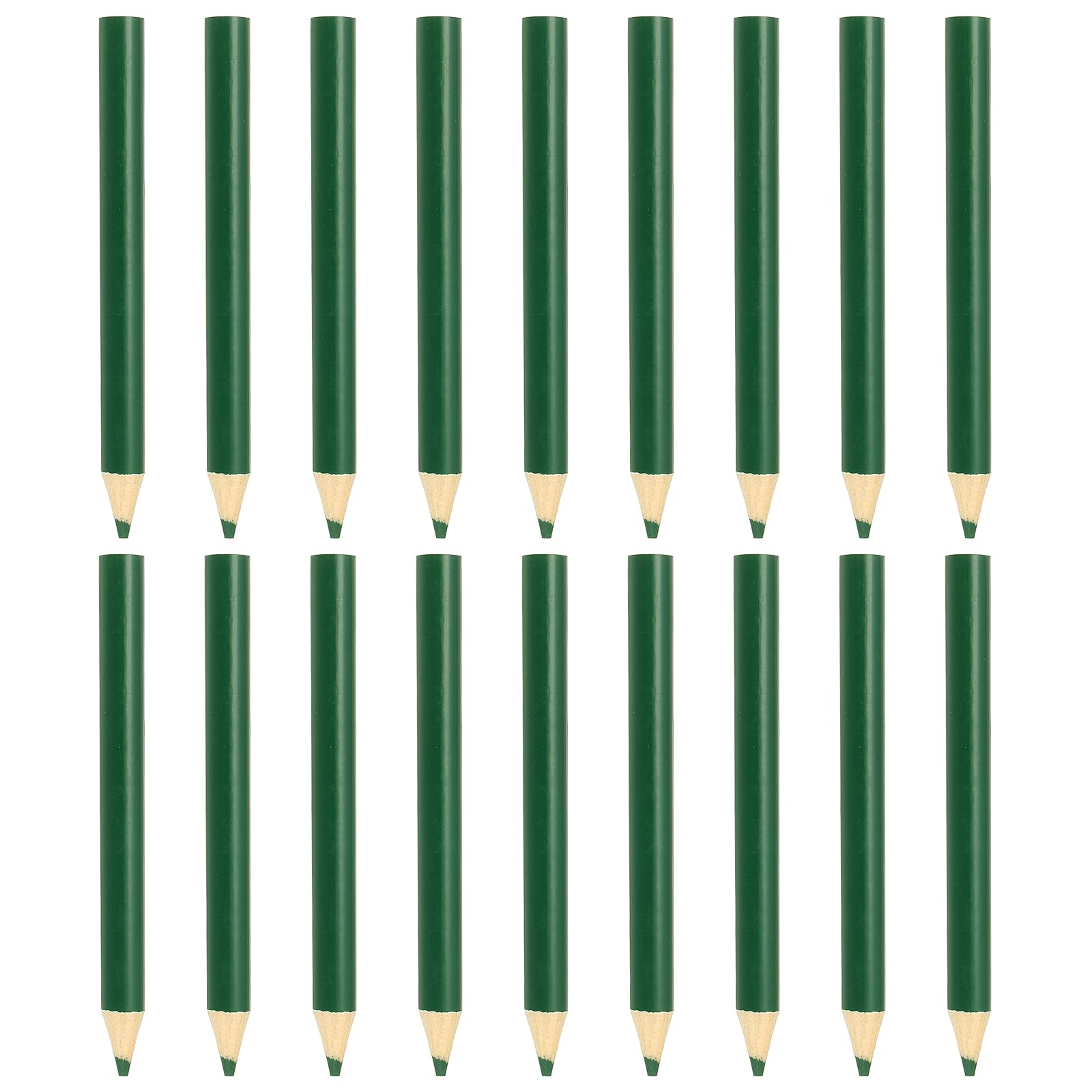 sourcing map 18Pcs Wooden Short Colored Pencil Oil Based Pencil Dark Green