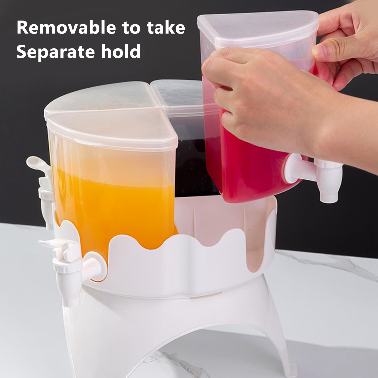 Acouto Dispensador de Bebidas Giratorio de Gran Capacidad con 4 Rejillas – Dispensador de Bebidas de Plástico Desmontable para de Giratorio de con 4 Rejillas de Contenedor