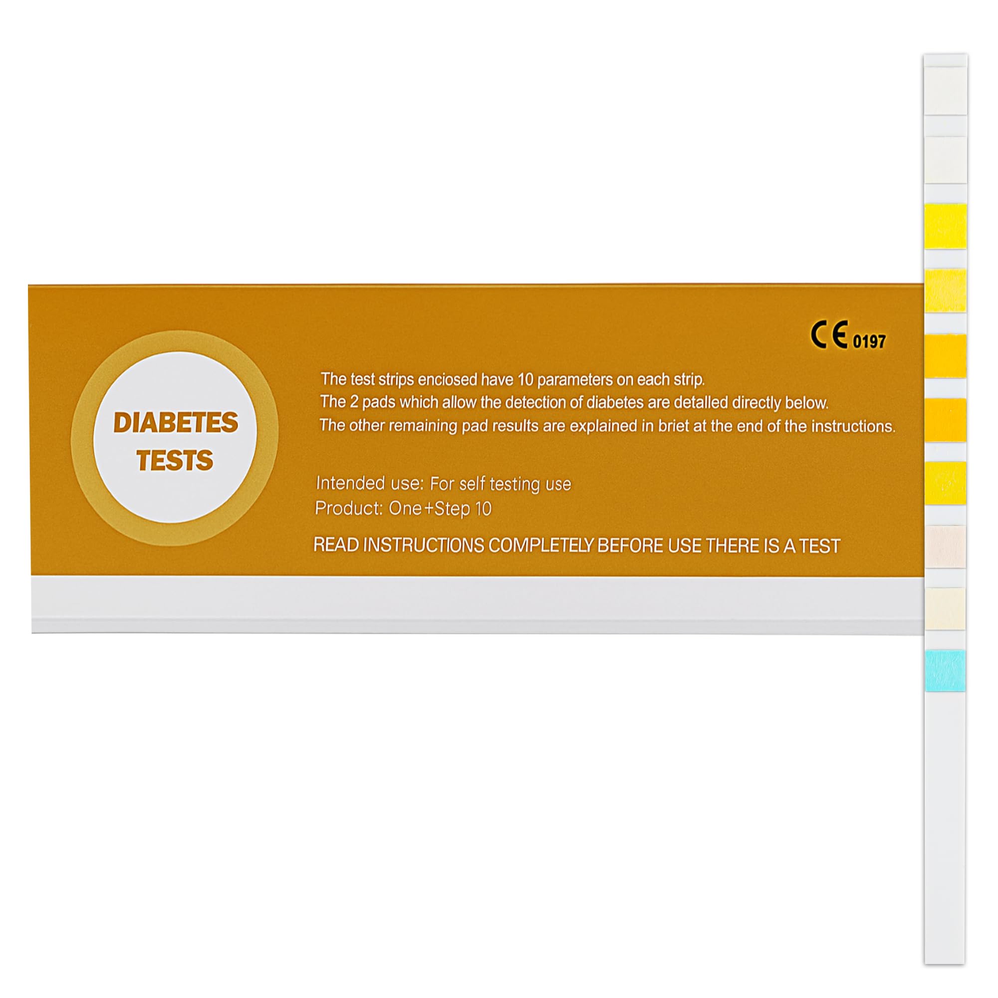 10 x Home Urine Diabetes Tests Each Strip Screens for Ketones & Glucose (5 per foil)