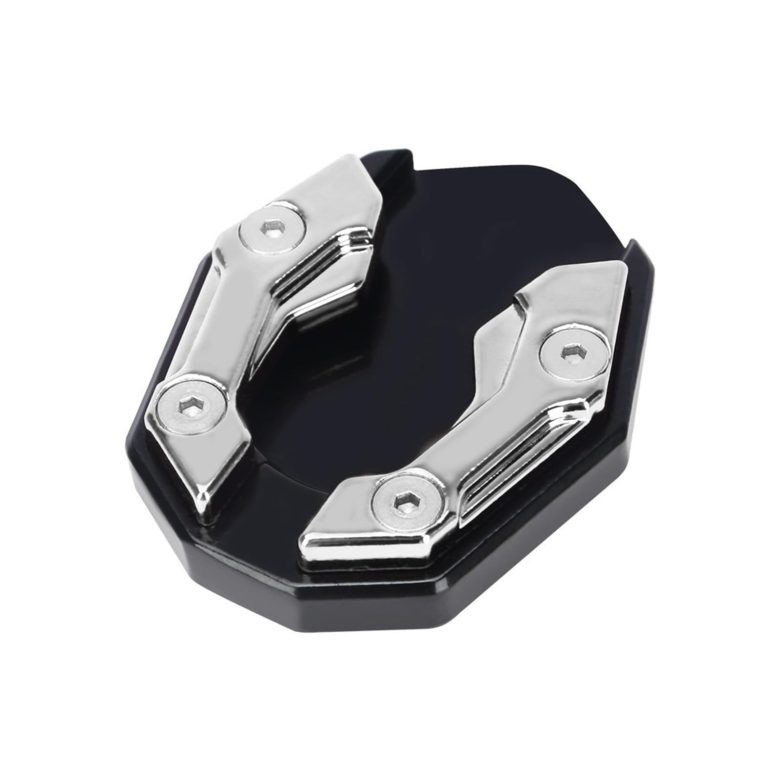 GLSDC Motorcycle Side Stand Plate Pad for Suzuki GSXS750 GSXS1000 GSXS1000F gsxs1000gt, Aluminum Alloy Motorcycle Kickstand Pad Prevents Tiles Wear Marks,Silver