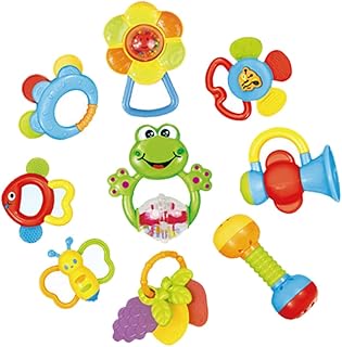TOYANDONA 9pcs Infant Rattle Baby & Toddler Toys Infant Teether Baby Teether Toy Baby Rattle Teether Baby