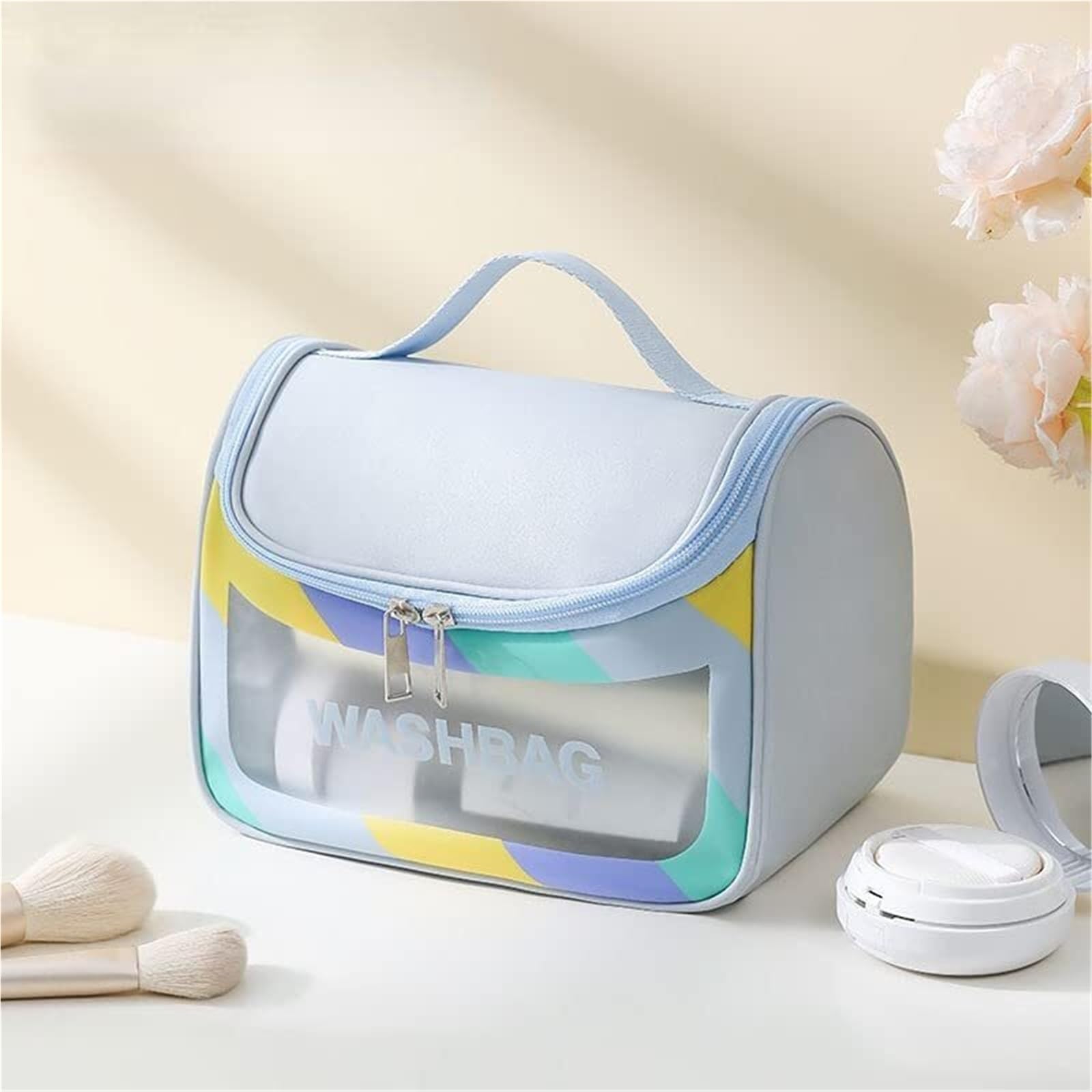 Trousse de Maquillage, Articles de Toilette, Rangement de Voyage, cosmétique Transparent, résistant à l'eau, Grand Format