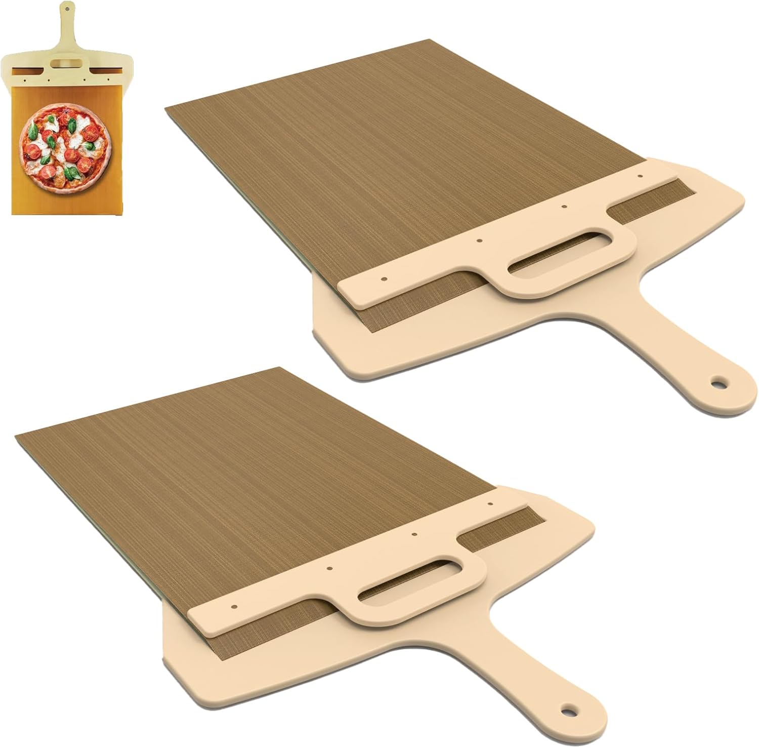 BIUBABIU Sliding Pizza Peel, Pizza Turning Peel, Pizza Paddle (2) Home & Kitchen