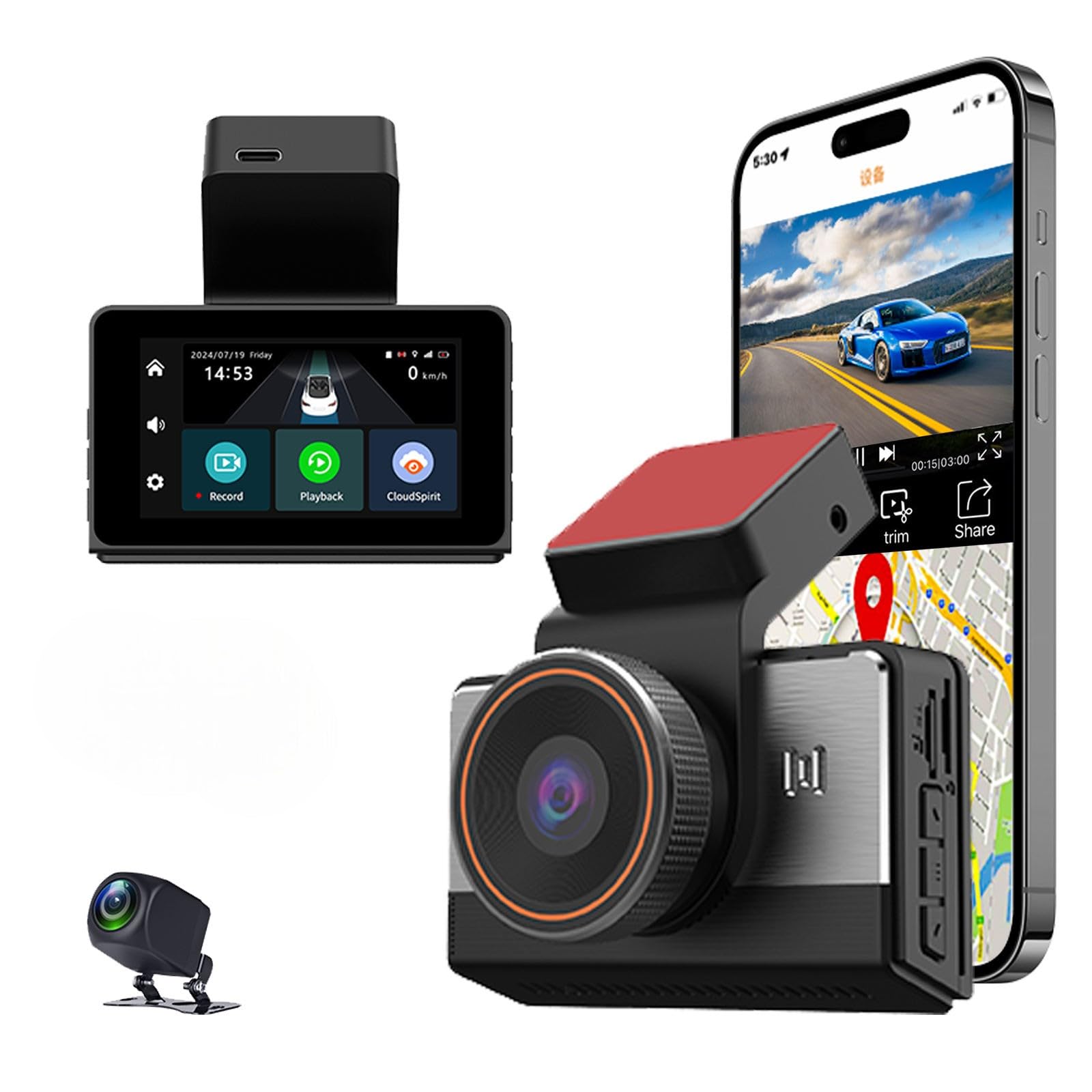 4G SIM Card 2K Dual Lens Dash Camera with WiFi & GPS | Front & Rear Car DVR Black Box, Parking Monitor, Night Vision-image-34