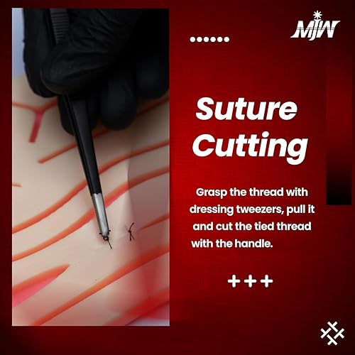 Miniatura 5 de Kit de práctica de sutura para estudiantes de medicina, veterinarios, enfermeras, almohadilla de sutura de piel de silicona con capa protectora de