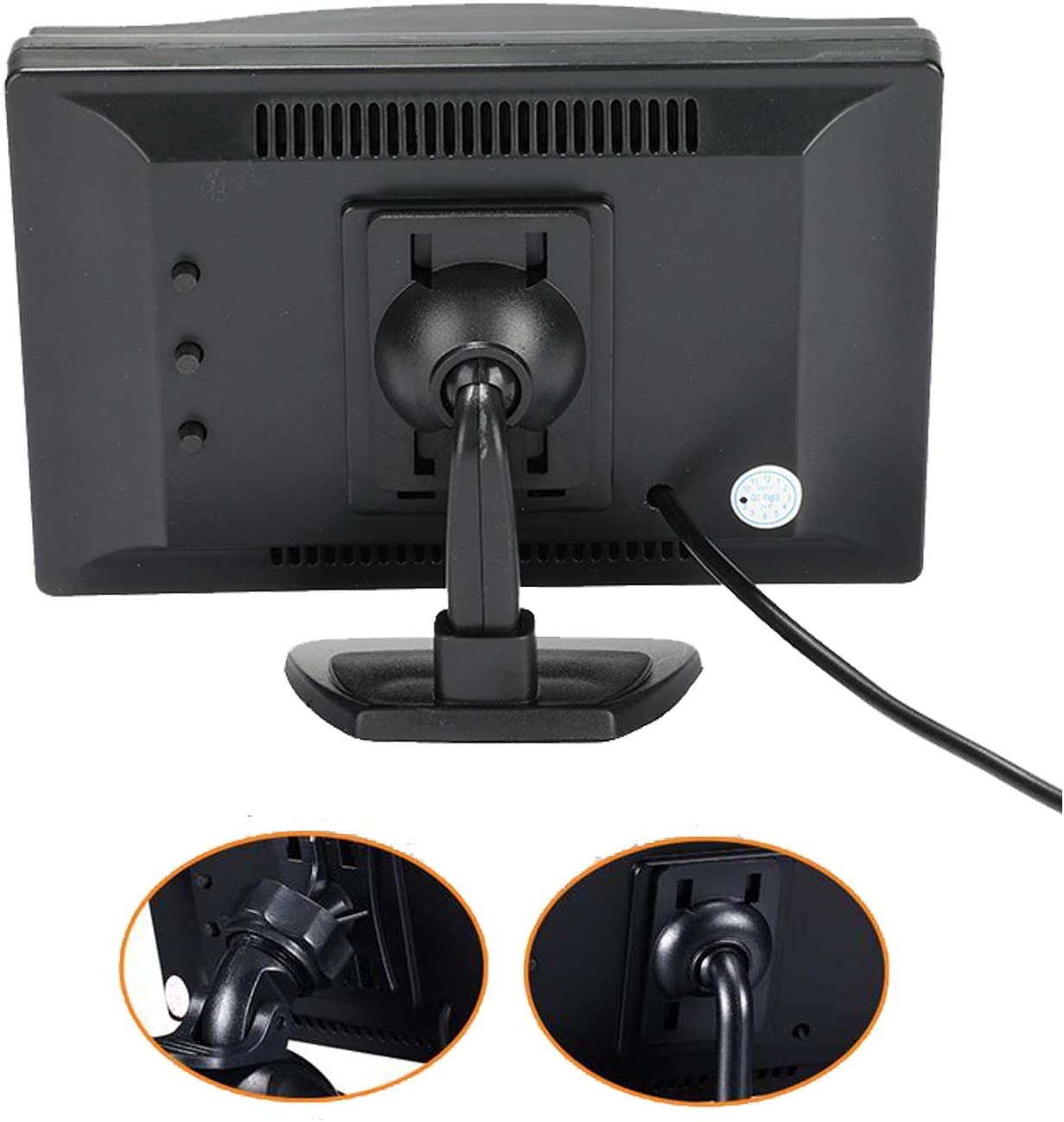 Écran TFT LCD de 5 pouces pour voiture avec 2 supports en option (support d'aspiration et support adhésif normal)