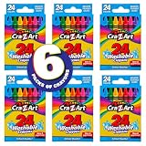 Cra-Z-Art Washable Crayons, Bulk Pack, 24 Count, 6 Packs of Crayons, Bulk School Supplies for Classroom, Back to School Essentials