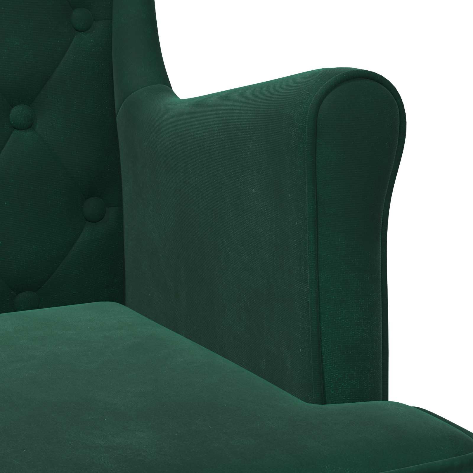 vidaXL Sessel Dunkelgrün Samt, Stylischer Samtstuhl, moderner Wohnzimmerstuhl, Bequeme Sitzgelegenheit, funktional und robust