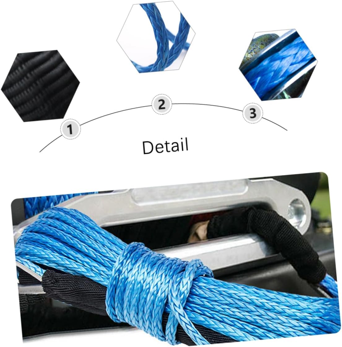 Mikinona 1pc Heavy Duty Car Winch Rope Nylon Towing Strap for Vehicle Trailer Recovery High Toughness Vibration Reduction for Trucks Suvs and Atvs