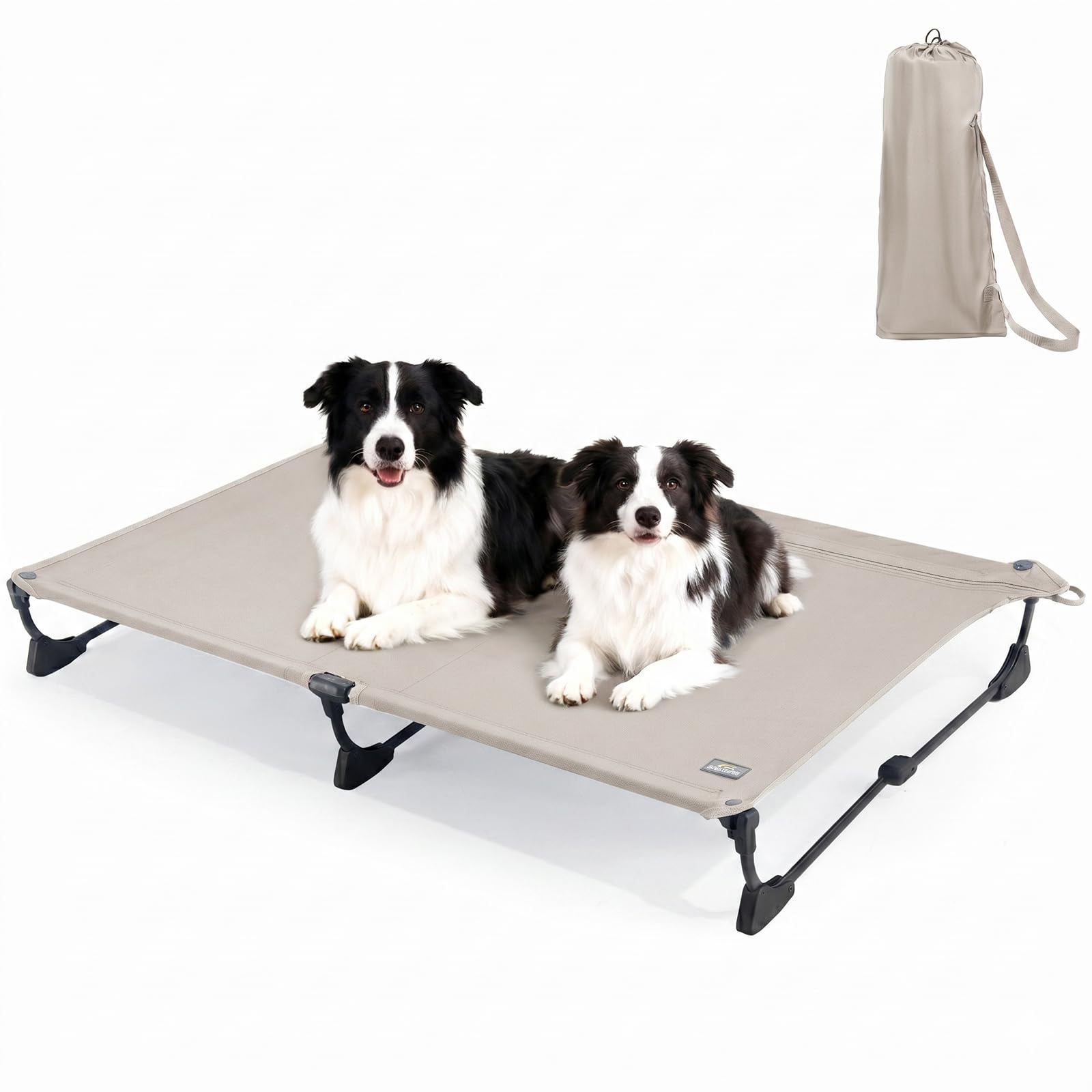 CANINE CANYON Upgraded Non-Slip Daisy Cot, XL Foldable Elevated Dog Bed, Portable Raised Outdoor Folding Dog Cot for Camping/Home, Chew Proof Waterproof Heavy Duty Up to 160 Lbs, Brown, 49"x 33" — image 1