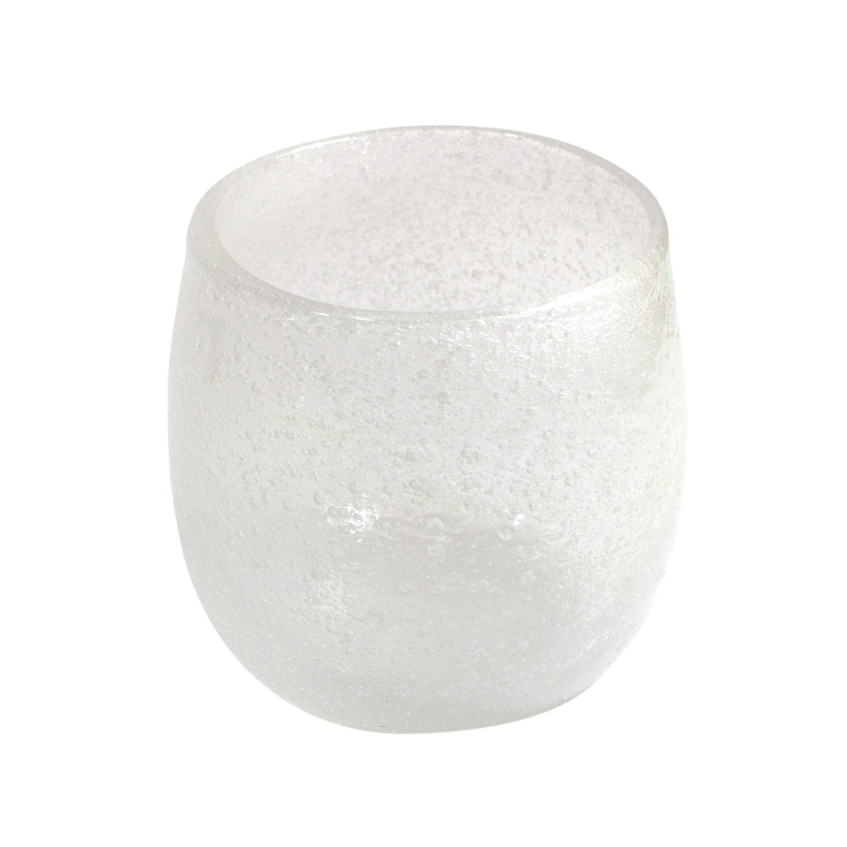 Ryukyu Style Tropical Bubble Glass Tumbler White 9oz Okinawa Design Japan