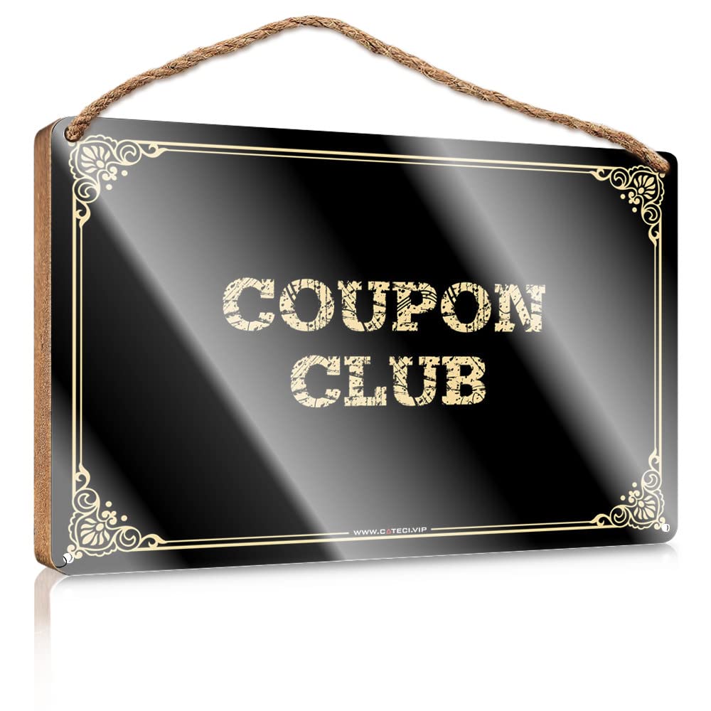 MAHQPZXSF Signs For Kitchen Coupon Club Wooden Sign Summer Gifts Fall Front Door Decor(23X35CM)