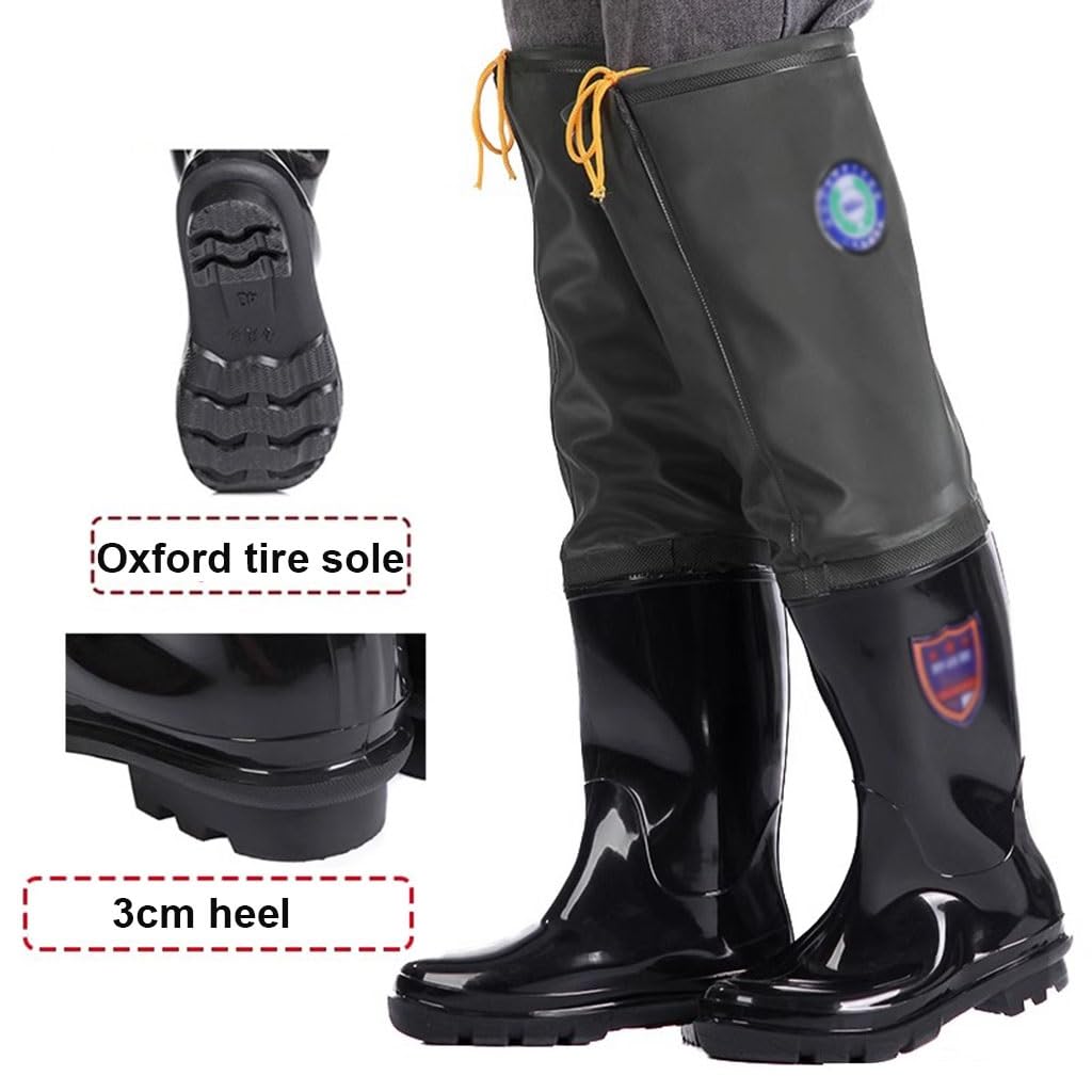Stivali A Coscia da Pesca Stivali da Pesca Impermeabili per Uomo e Donna -60 cm, Stivali da trampoliere Impermeabili in PVC, Adatti per piantare/Allevamento(40 EU)
