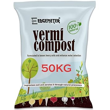 EDGEMETER Vermicompost Powder for Plants 50Kg | Compost for Plants Home Garden | Organic Vermicompost Fertilizer Manure for Plants 50 Kg - image, photos