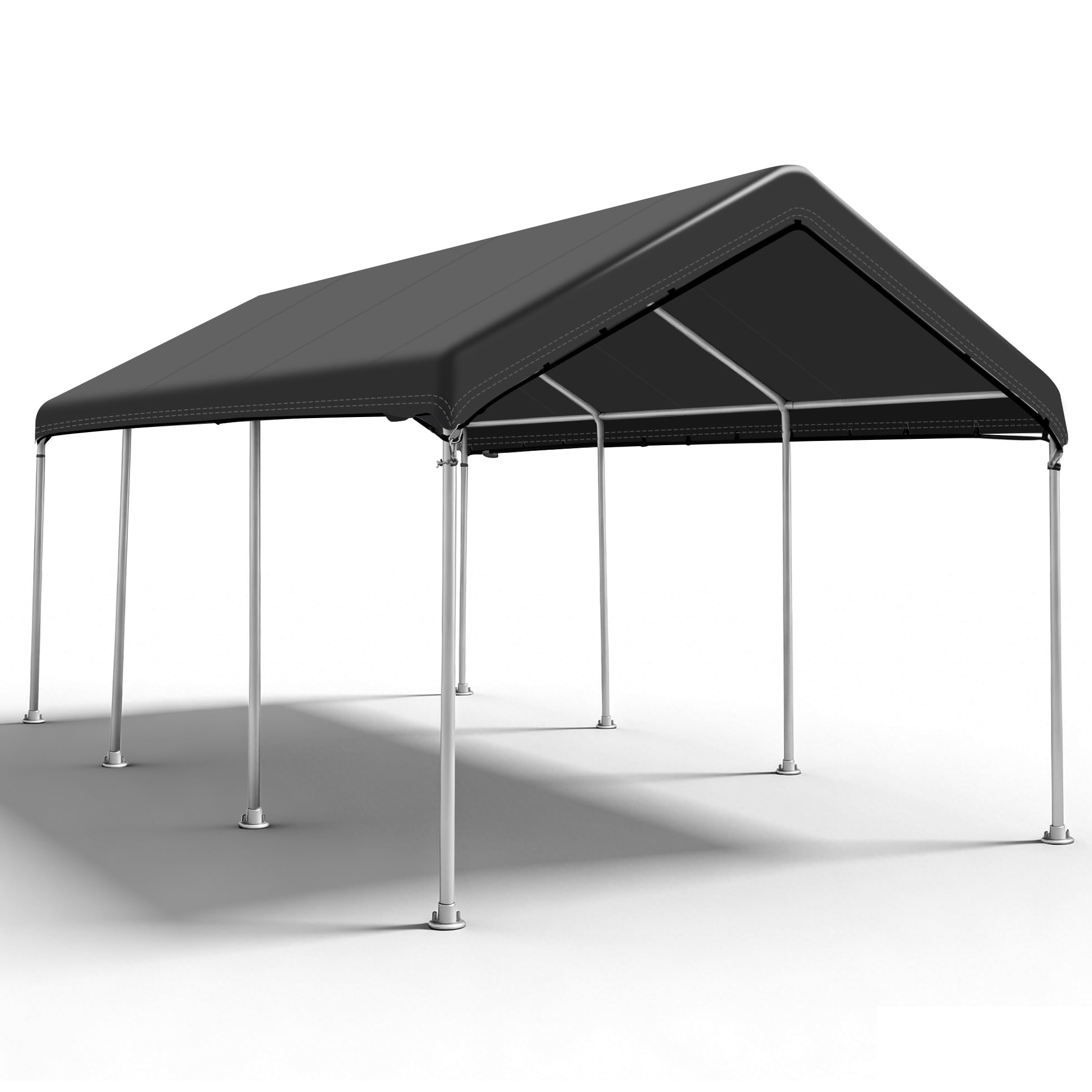 Photo 1 of SIHAIAN 10 x 20 Ft Carport Replacement Canopy Cover(No Frame), Easy to Set up Carport Canopy, 500D Heavy-Duty Garage Top Tent Shelter Tarp Waterproof and UV Protected (Only Canopy Cover) Black