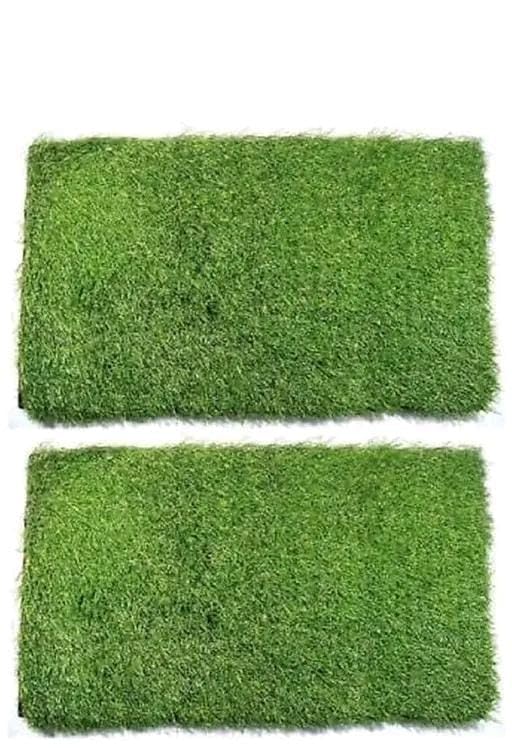 RevaTex Outdoor Green Bliss Synthetic Turf Mat – Perfect for Lawn & Patio Eco-Luxe Trim Grass Rug (Size 35 cm by 55 cm) (Pack of 2)