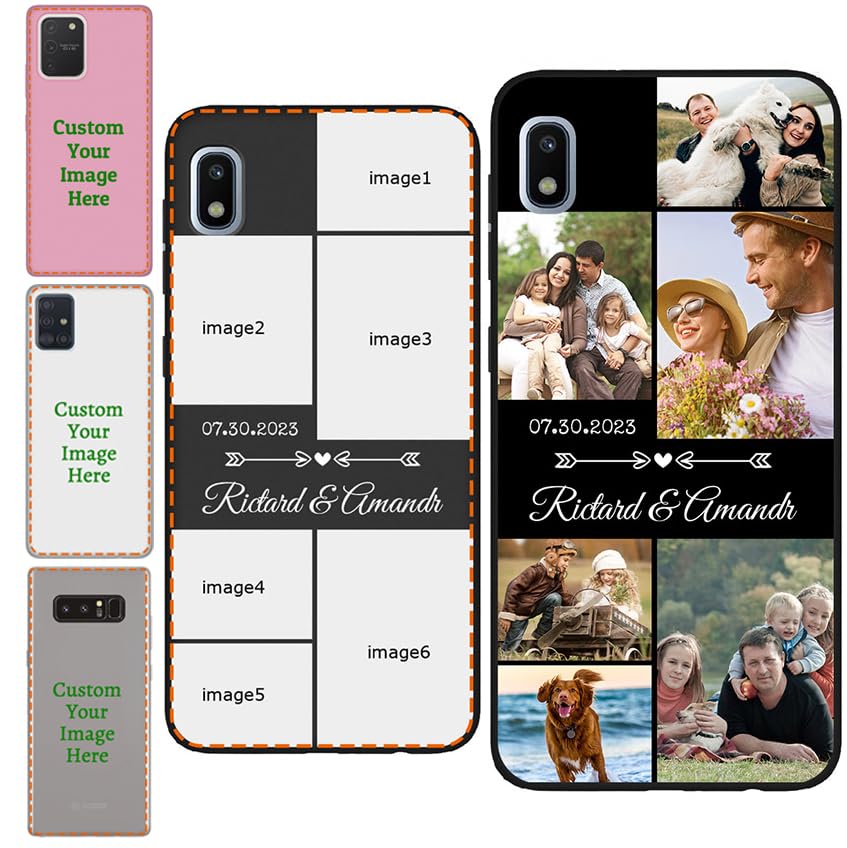 Klsify Custom Personalized Photos Collage Case for Samsung Galaxy J2 J3 J4 J5 J6 J7 J8 Grand Amp Prime Core Pure Plus Pro Dash Shine Star Aura V Refine 2018 2019 J Series Customized Text Image Cover