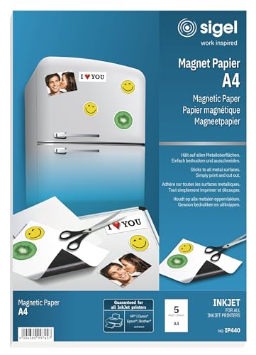 Papier magnétique A4 pour photos de famille et magnets de frigo SIGEL Ip440