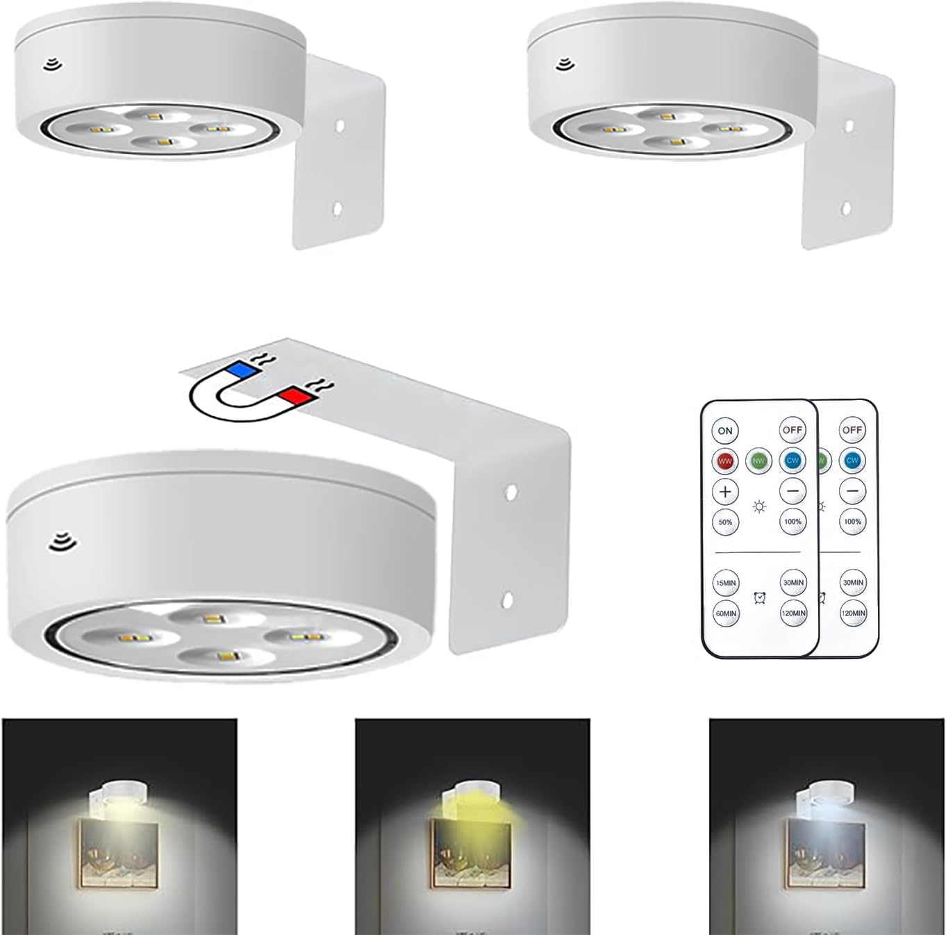 Snapklik.com : MIOBLUE 3Pack Picture Light Battery Operated Painting ...