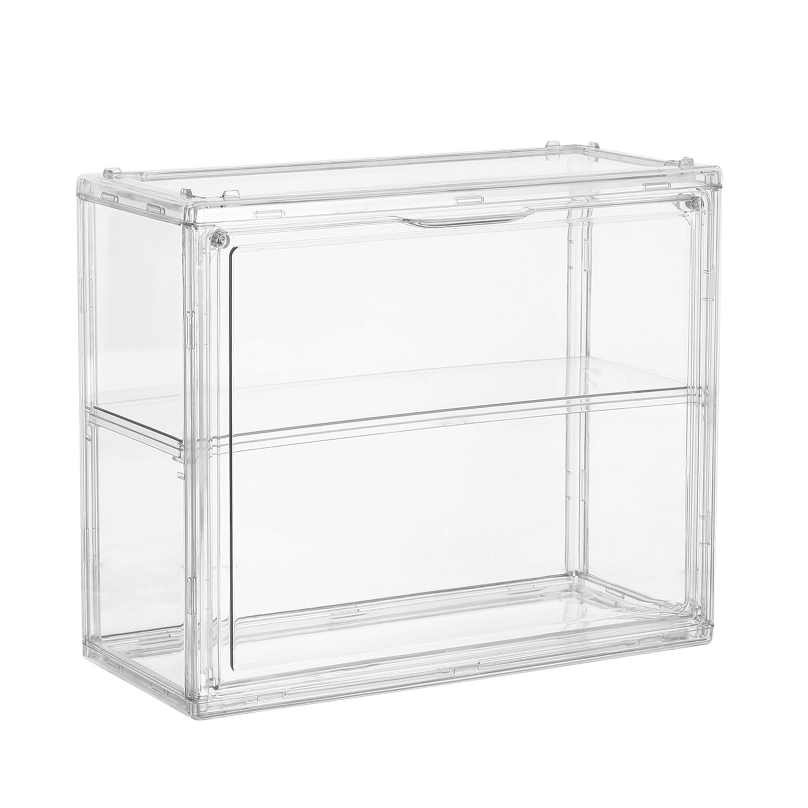 BESPORTBLE Vitrina Doble Capa Apilable Acrílico Transparente 27x22x12 Cm para Exhibir Modelos de Coches y Aviones, Caja Organizadora Desmontable para Colecciones de Juguetes y Figuras