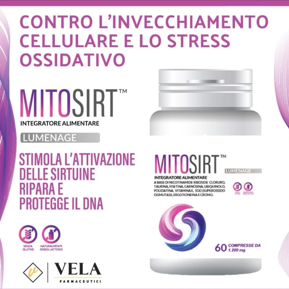 Mitosirt Integratore Longevità e Benessere Cellulare, Supporto Energia, Metabolismo e Difesa dallo Stress Ossidativo, Formula Avanzata, 60 Compresse
