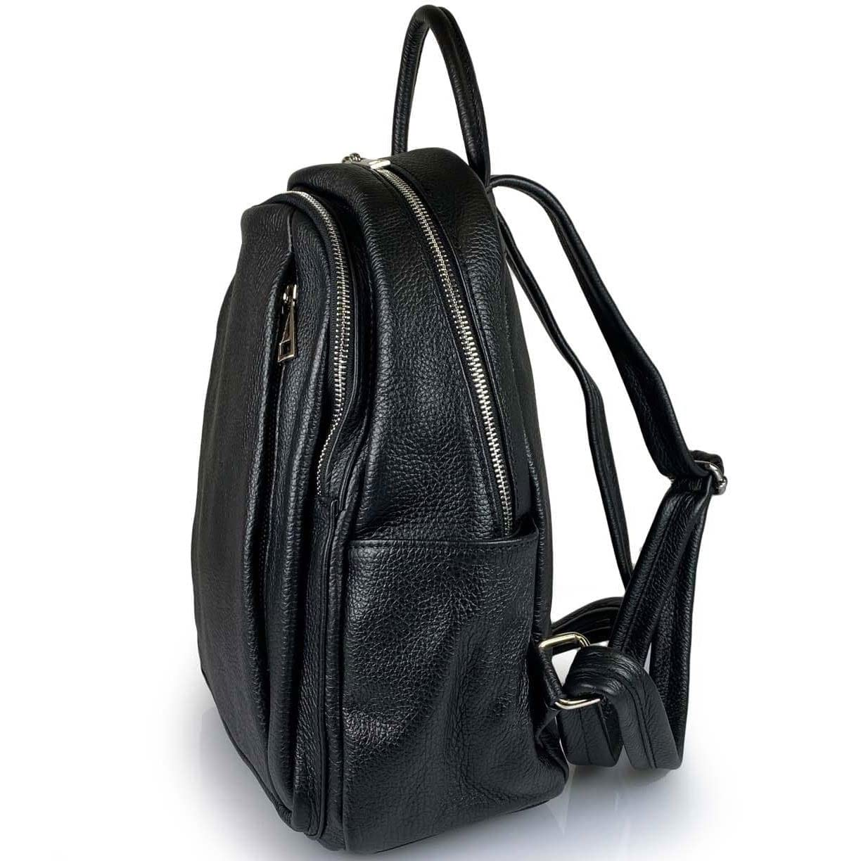 Bottega Carele Zaino Donna in vera pelle colore nero made in Italy BC737nero