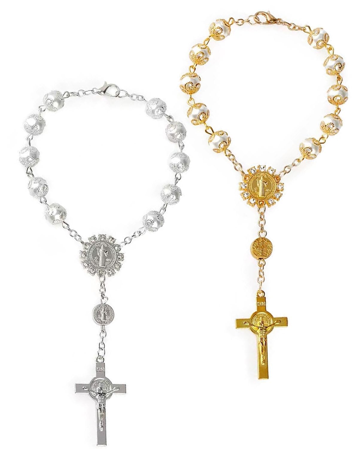 Auto Rosenkranz Für Rückspiegel - Mit Christophorus Und Kreuz