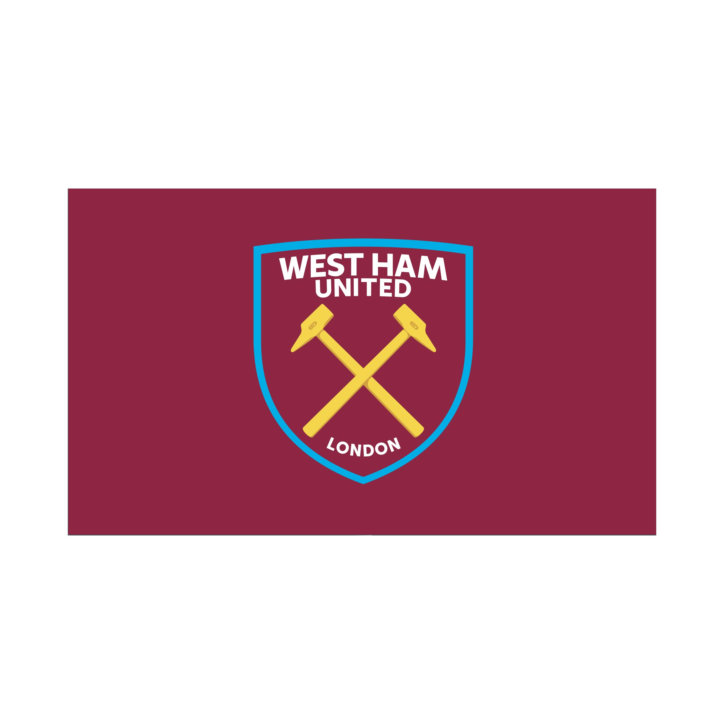 fan decor Official West Ham Wall Sticker – Officially Licensed Vinyl Decal – 65x40cm or 100x60cm – Easy-Remove, No-Residue – West Ham Gift for Men, Boys, Kids and Fans