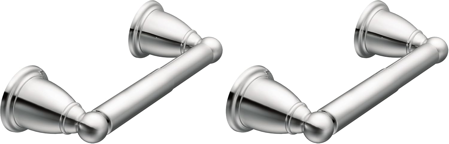 Moen YB2208CH Brantford Double Post Spring-Loaded Toilet Paper Holder, Chrome (Pack of 2)