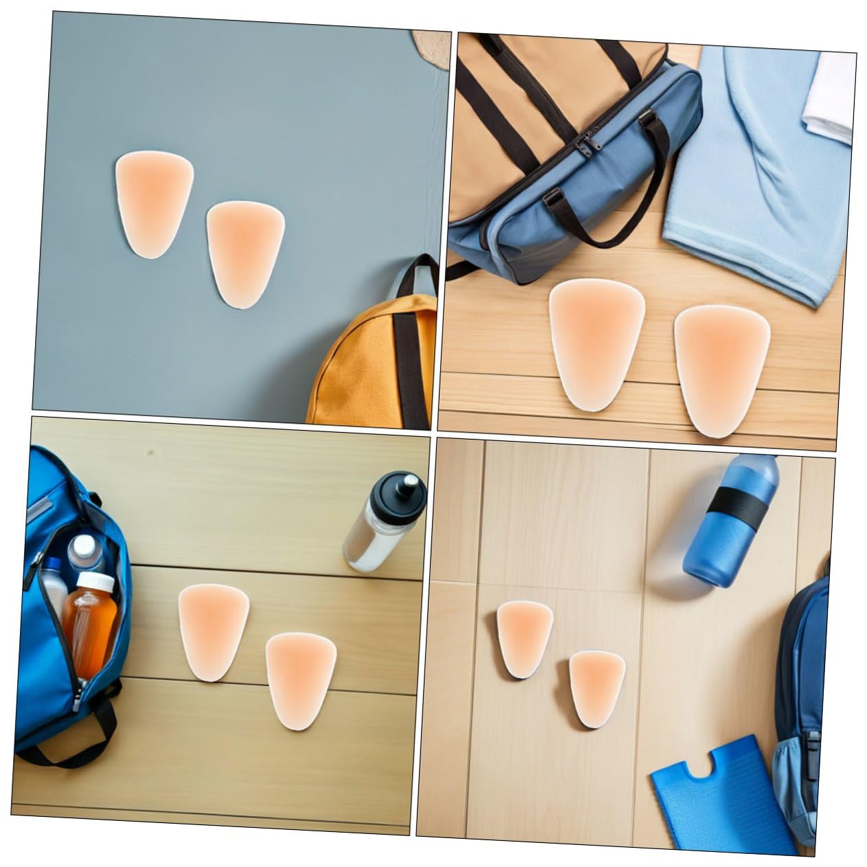 Ginocchiere Ampia Libertà di Movimento 4 Pezzi in Silicone Protezione Ginocchio Ergonomica Beige per Pattinaggio su Ghiaccio per Piste al Coperto