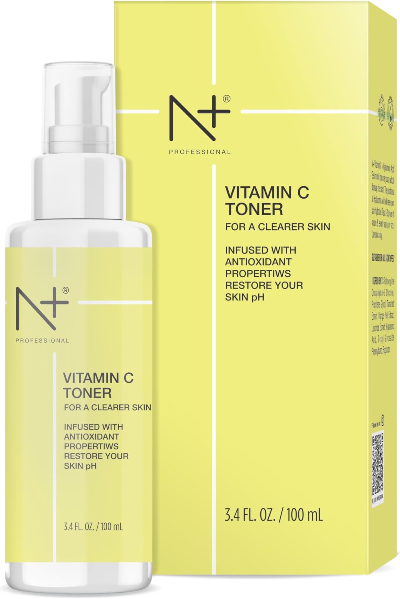 N PLUS Professional Vitamin C Toner For Face, With Vitamin C For A Clearer Skin, 100Ml