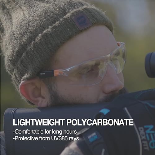 Miniatura 7 de DEX FIT Gafas de seguridad SG210, Z87, protección ocular, antivaho y resistentes a los arañazos, ajustables para mujeres y hombres, protección UV