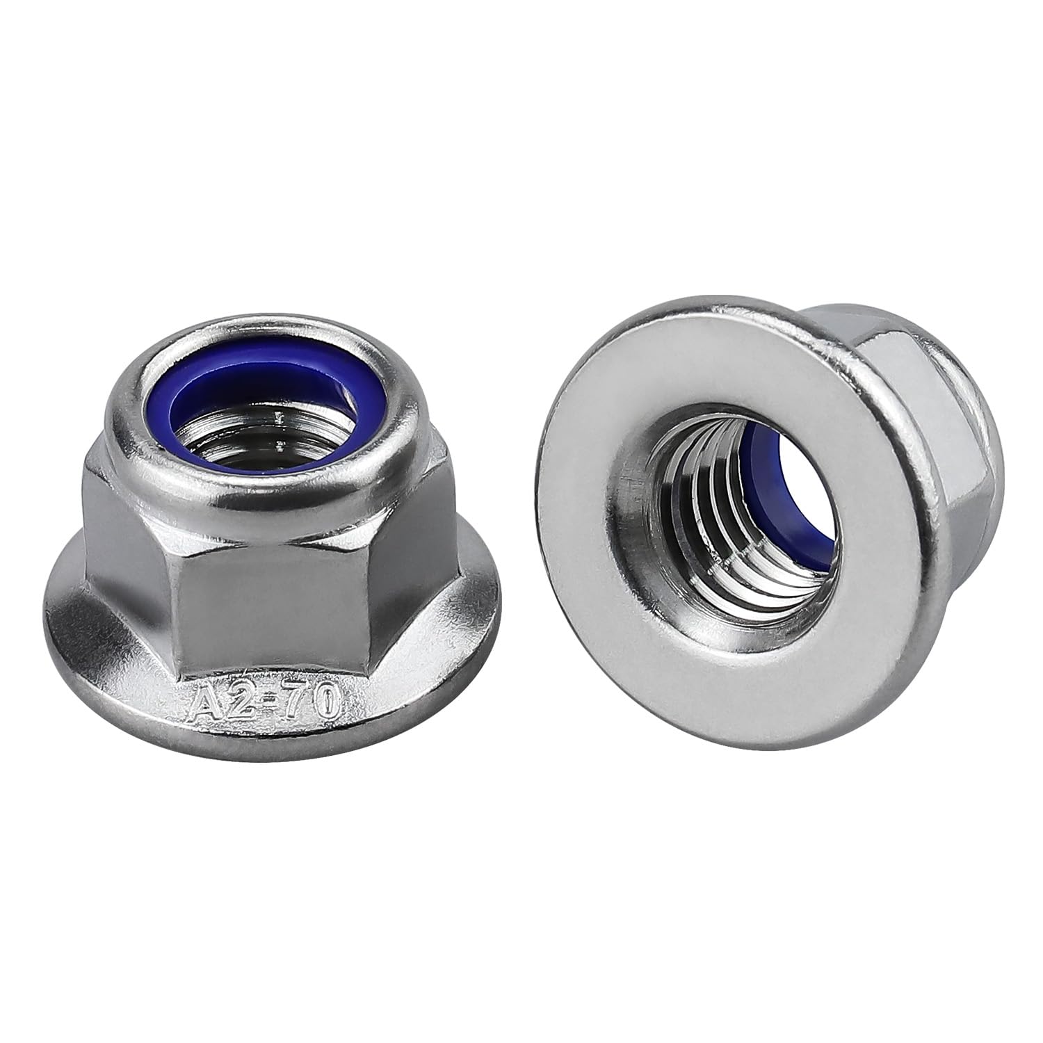 M3 x 0.5mm (100 PCS) Flange Washer Nylon Insert Hex Locknuts Lock