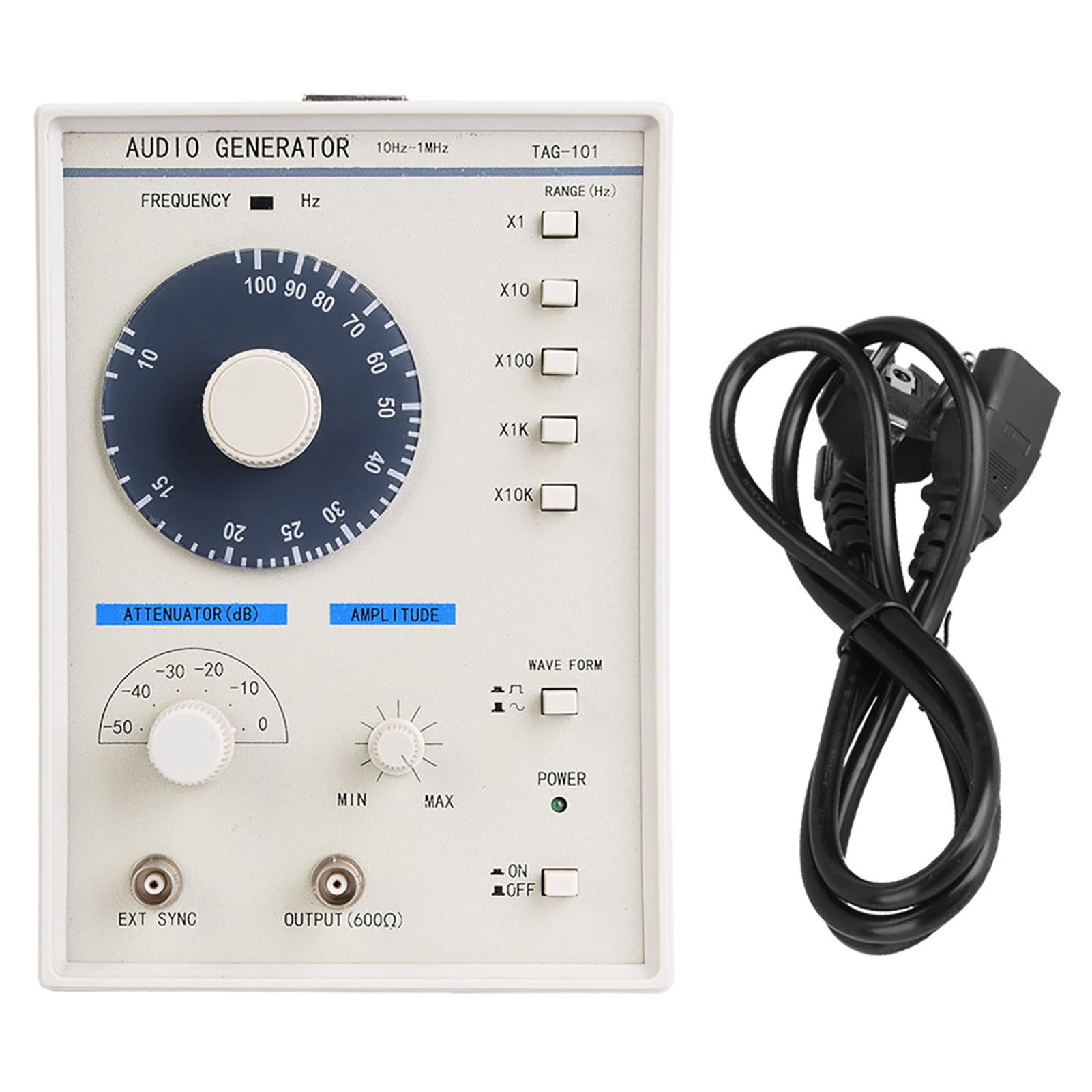 Hyuduo Generatore Segnale Audio 10 Hz-1 MHz Valore Picco 10 V per Manutenzione Linee Produzione Amatori Uscita Regolabile 0dB-50dB 5 Intervalli Misurazione Impedenza 600Ω Distorsione ≤0,1%