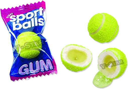 FINI Tennis Balls Liquid Filled Bubblegum Retro Sweets & Candy 50