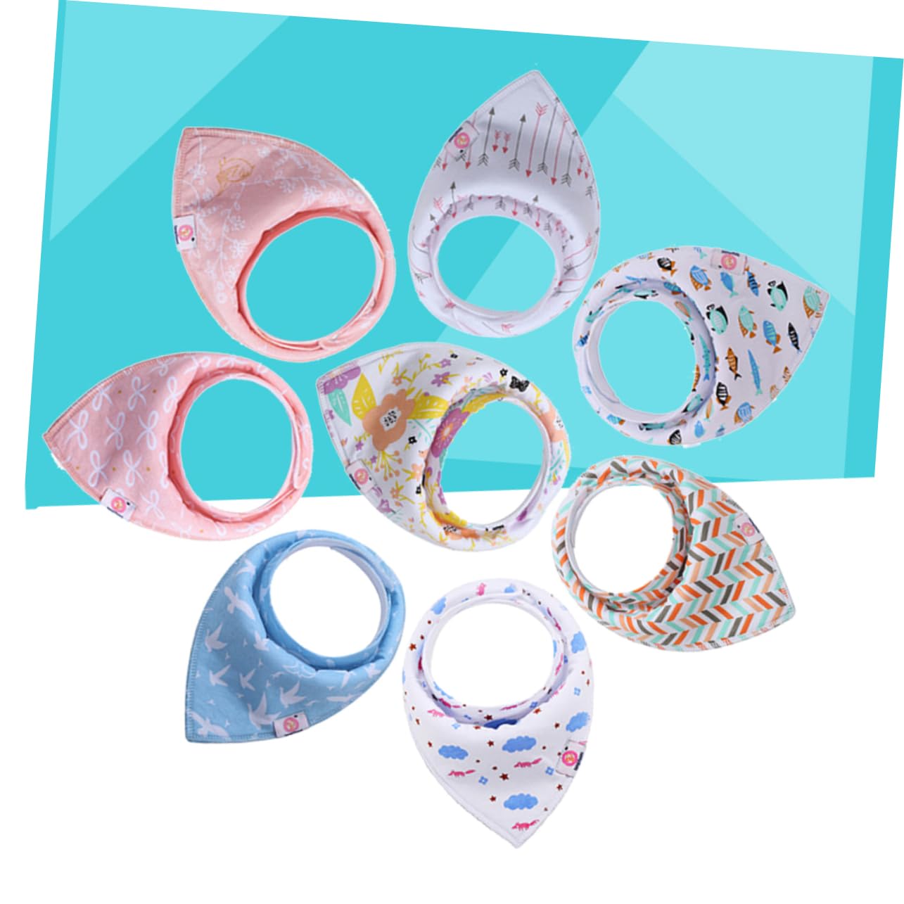 Toyvian 8St Kopftuch für Babys Baby-Turban -Hijab lätzchen -Sabber-Lätzchen Speicheltücher aus Baumwolle -Speicheltücher sabberbandana Schal Doppelschicht