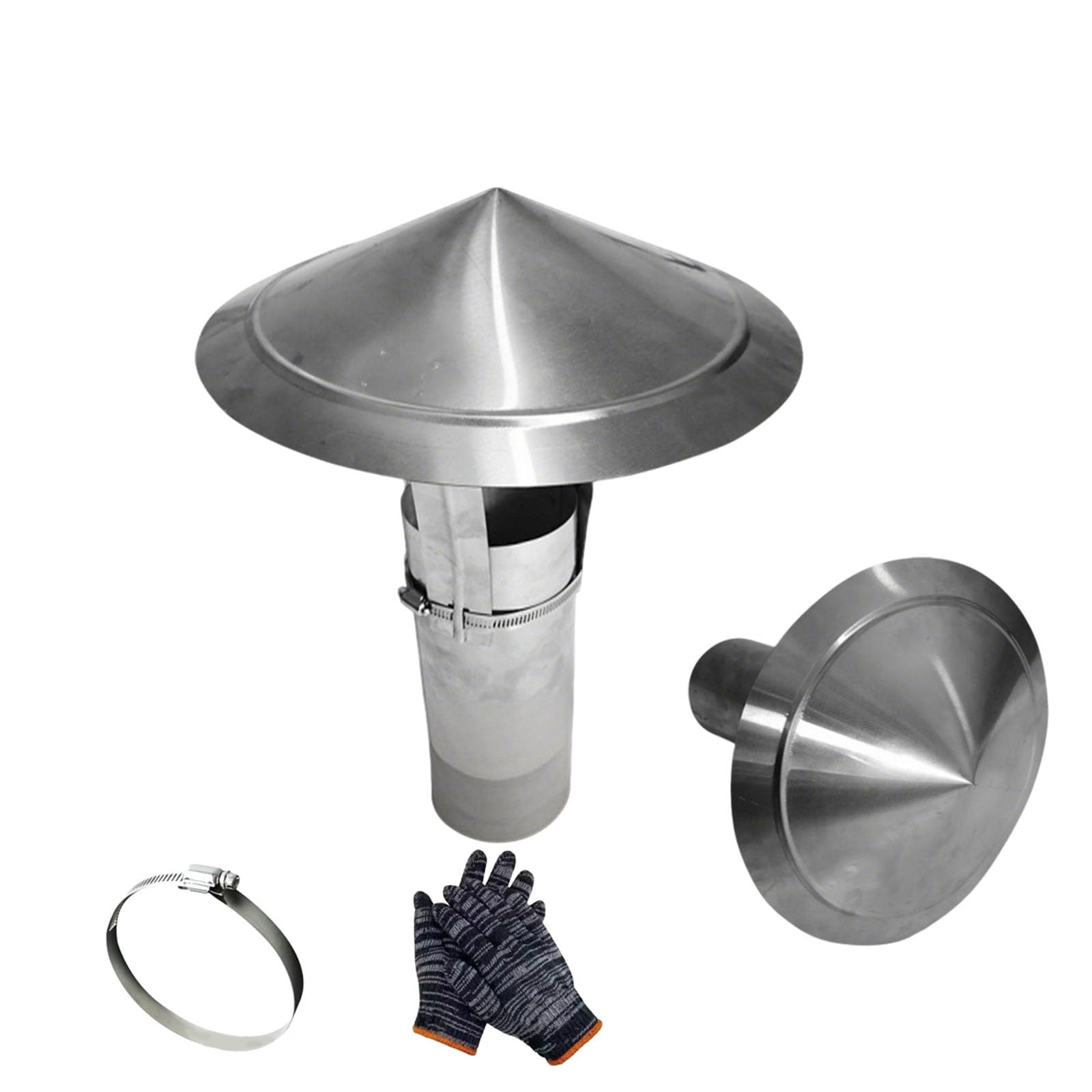 GKSNCJSMF Cone Top Roof Rain Chimney cowl, Flue Exhaust Chimney Cap, Chimney Roof Rain Guard for Flue, Wood Stove Fireplace Chimney Cover, Airflow Better Vent(7cm)
