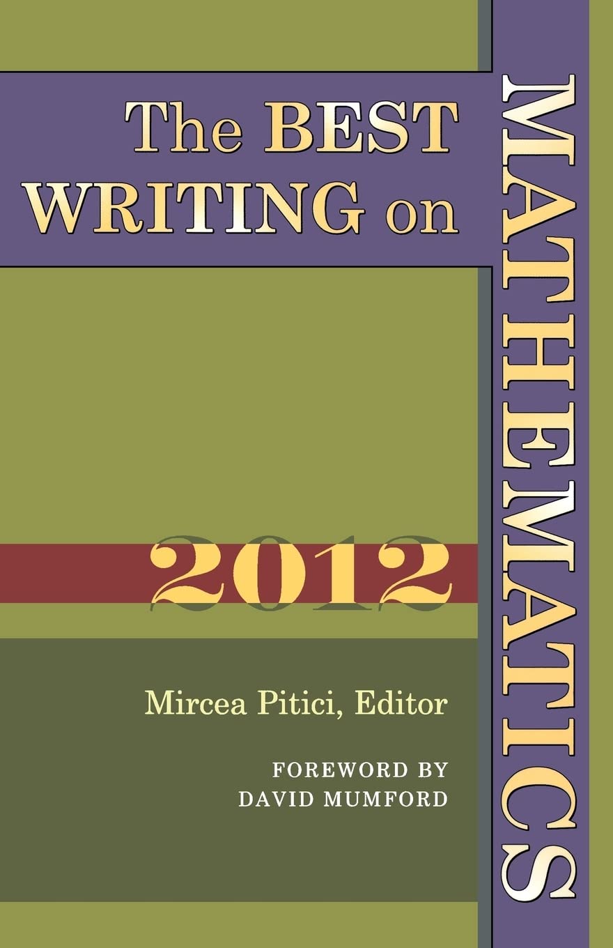 The Best Writing on Mathematics 2012 by Mircea Pitici (Paperback, 2012)