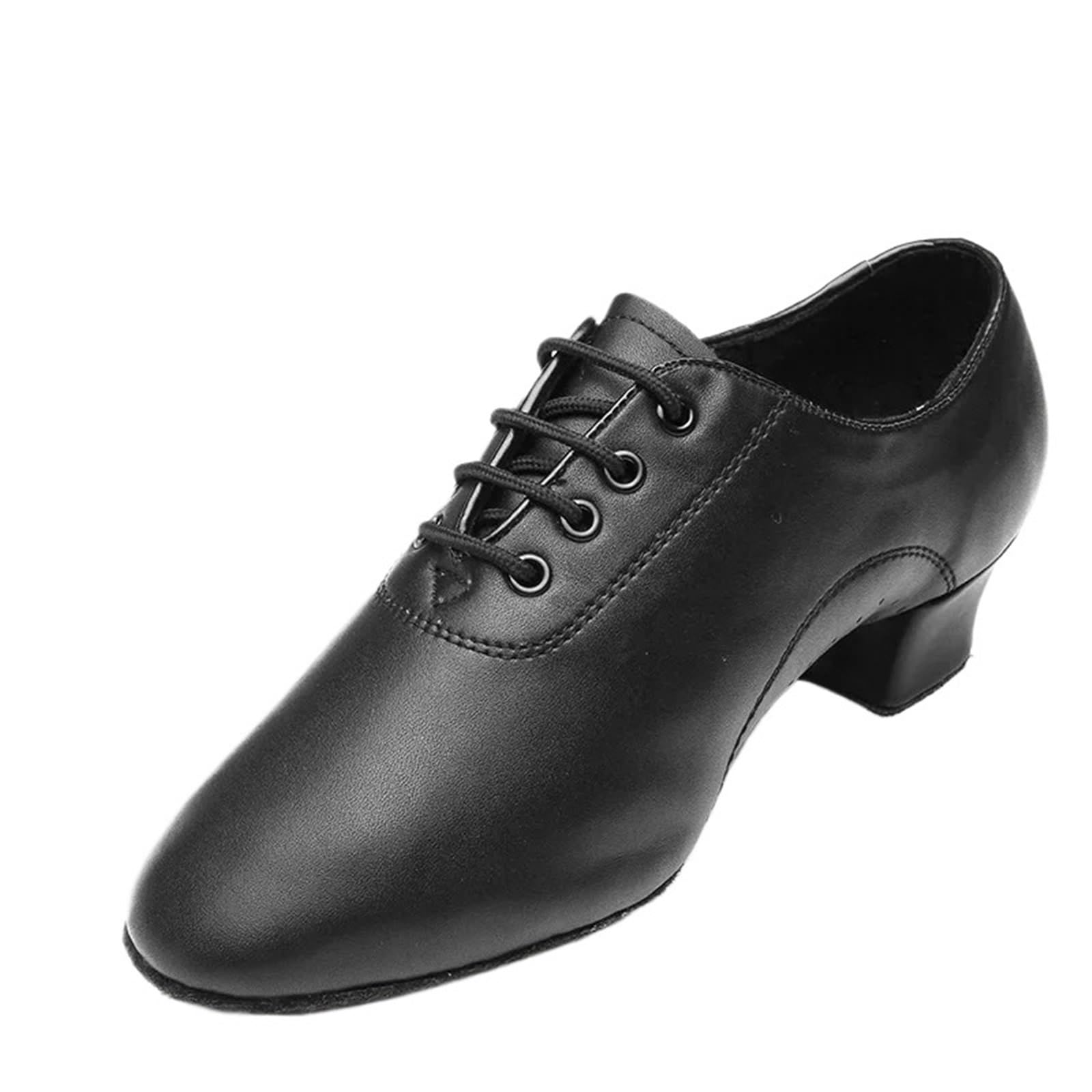 Scarpe Ballo Latino Uomo in Pelle 3.5cm Black Matte 38
